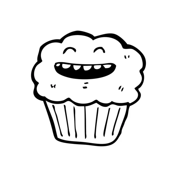 Huilen cartoon cupcake — Stockvector