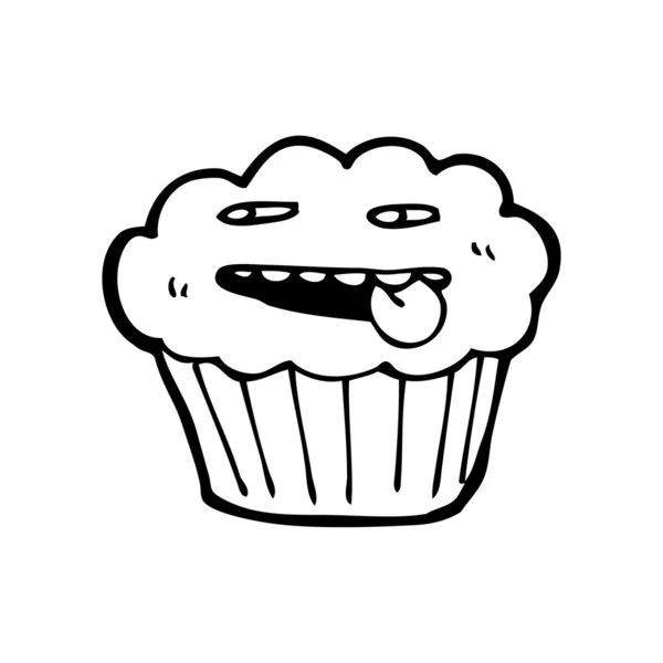 Gråtande tecknade cupcake — Stock vektor