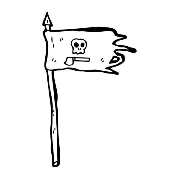 Karikatur mit Piratenflagge — Stockvektor