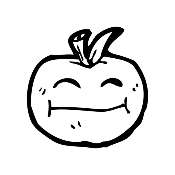 Caricatura de manzana feliz — Vector de stock