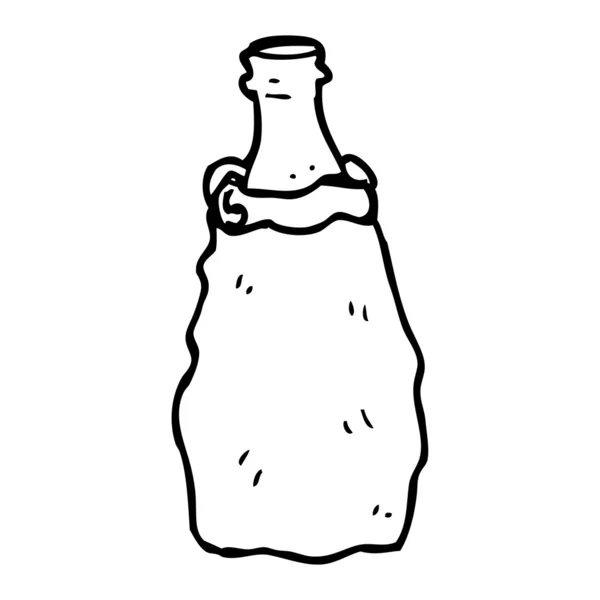 Botella de dibujos animados en bolsa — Vector de stock