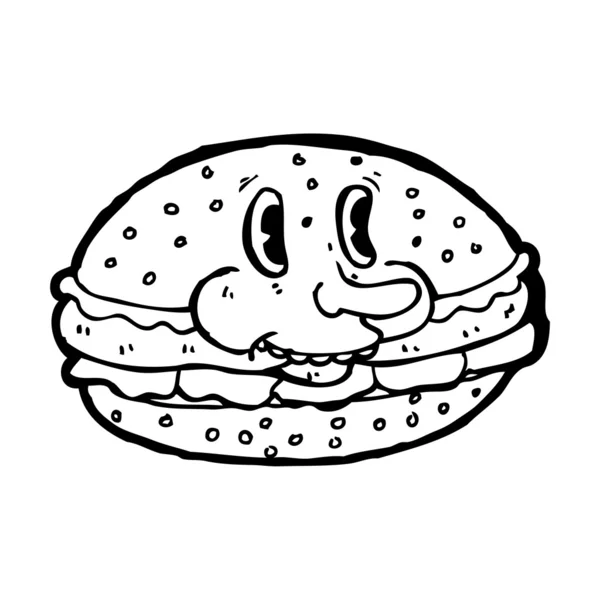 Burger cartoon character — Stock Vector