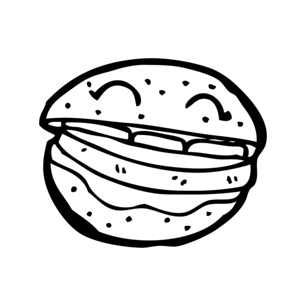 Hamburger stripfiguur — Stockvector