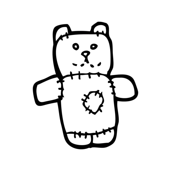 Peluche oso de dibujos animados — Vector de stock