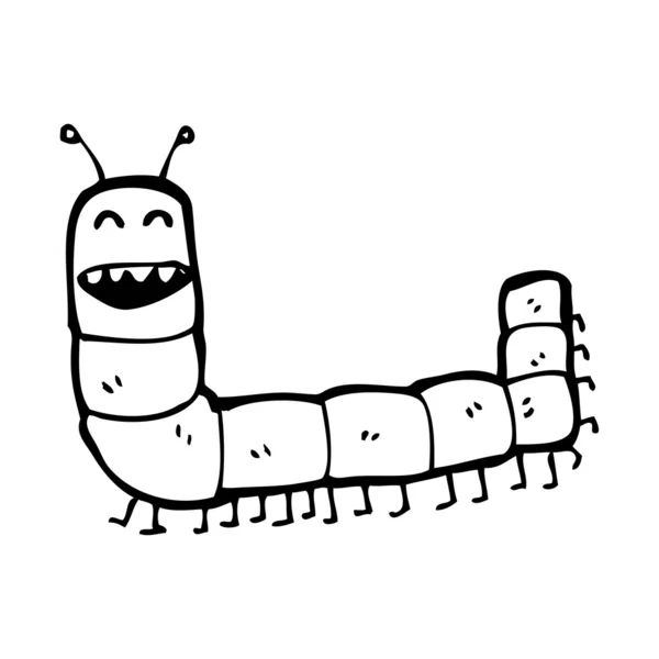 Grijnzende caterpillar cartoon — Stockvector