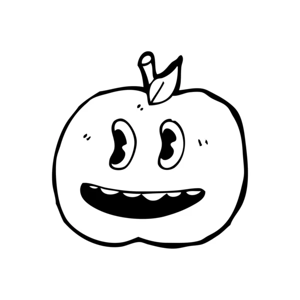 Caricatura de manzana sonriente — Vector de stock