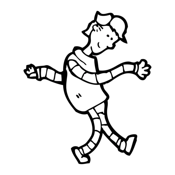 Funny dancing man cartoon — Stock Vector