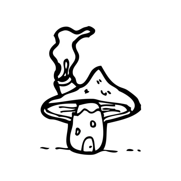 Champignon maison dessin animé — Image vectorielle