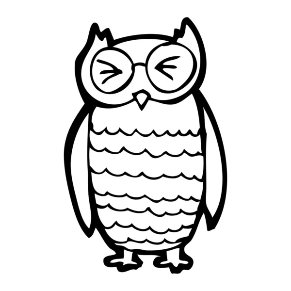 聪明的猫头鹰卡通 — 图库矢量图片