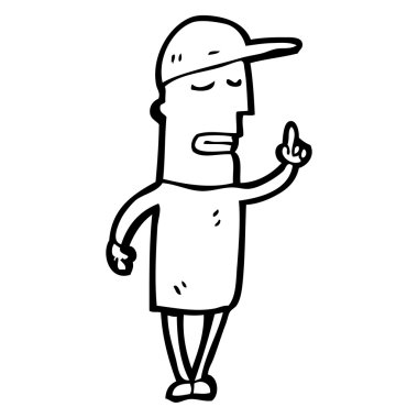 adam soru karikatür