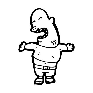 Caricatura de hombre cerdo fea cara