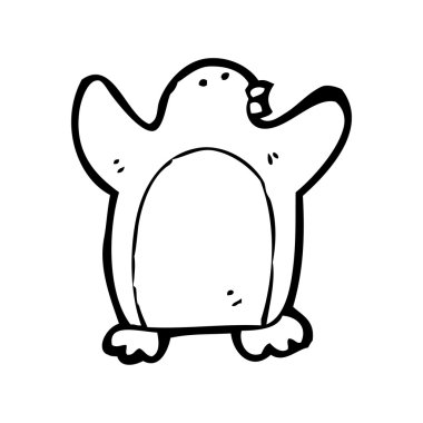 mutlu penguen karikatür