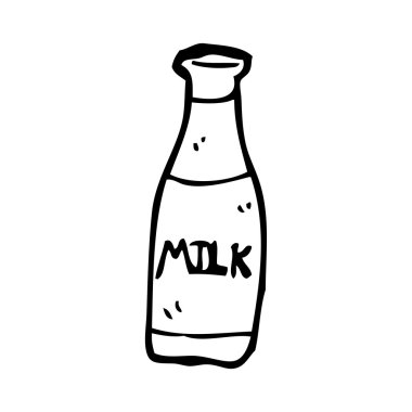 şişe süt doodle karikatür