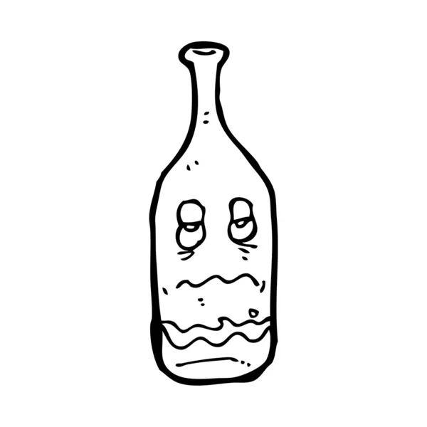 有趣的葡萄酒瓶卡通 — 图库矢量图片
