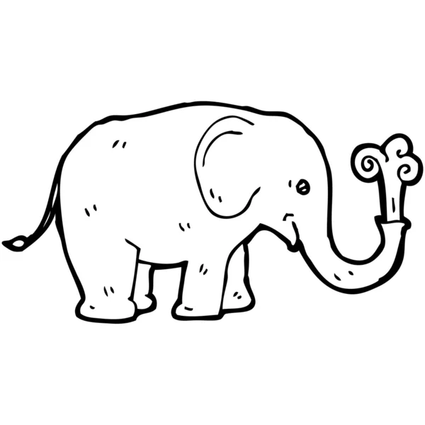 Karikatur Elefant spritzt Wasser — Stockvektor