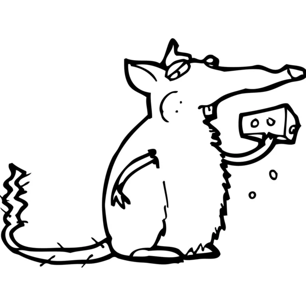 Мультфильм Мышь с сыром — стоковый вектор