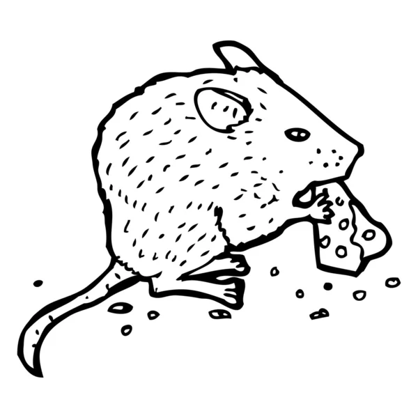 Myszy jedzenie sera ilustracja (wersja raster) — Wektor stockowy