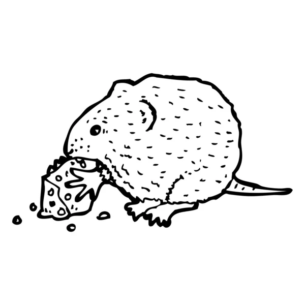 Maus frisst Käse Illustration (Rasterversion) — Stockvektor