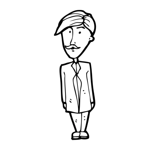 Man with mustache cartoon — Stock Vector