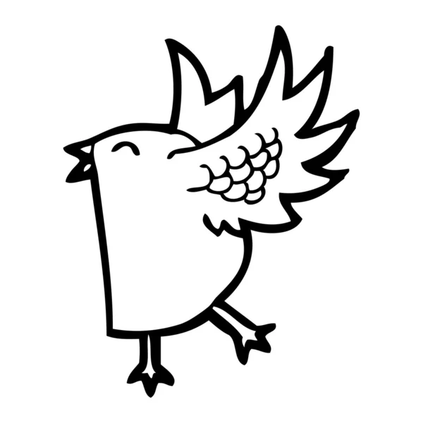Lustige flatternde Vogel-Karikatur — Stockvektor