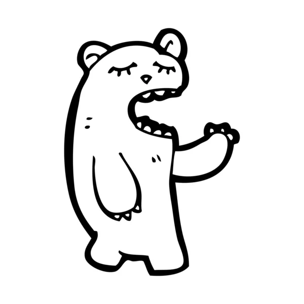 面白いクマの漫画 — ストックベクタ