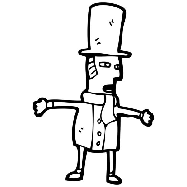 Victorian gentleman cartone animato — Vettoriale Stock