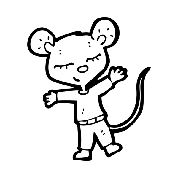 Tikus kartun memakai pakaian - Stok Vektor