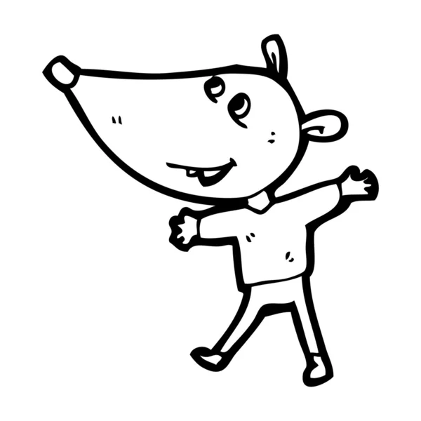大きな頭マウス漫画 — ストックベクタ