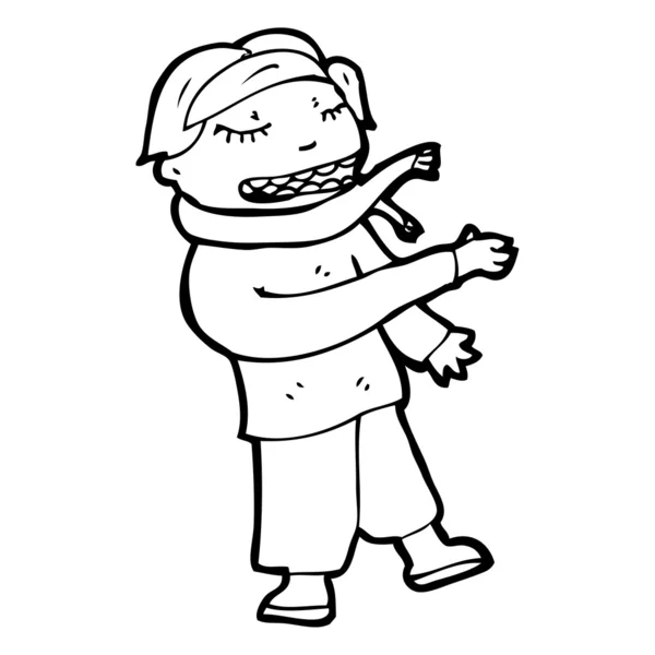 Homme avec écharpe dessin animé — Image vectorielle