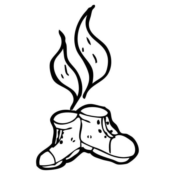Smoking boots cartoon — Stock Vector