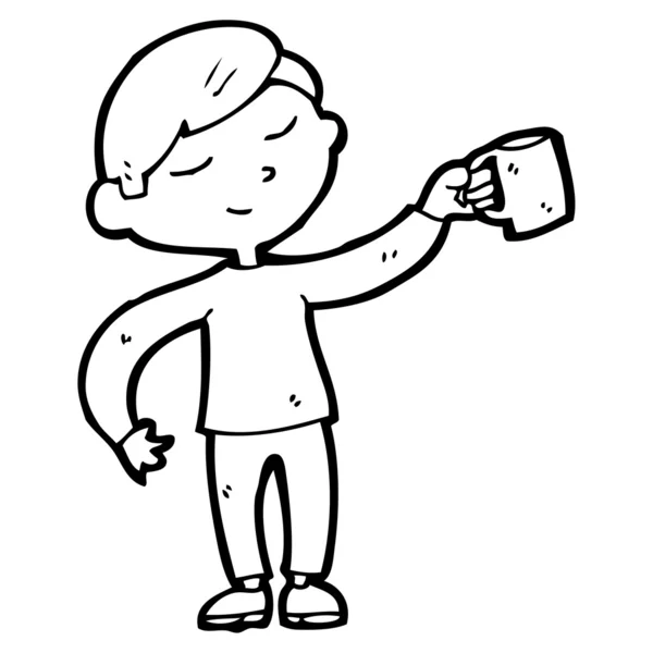 Hombre con taza de café de dibujos animados — Archivo Imágenes Vectoriales