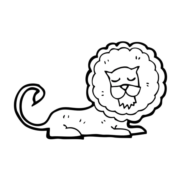 眠っているライオン漫画 — ストックベクタ