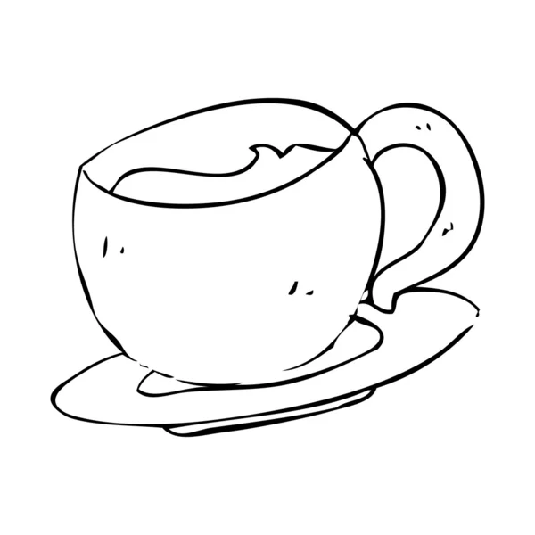 Dessin de tasse à thé esquissé — Image vectorielle