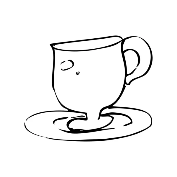 Dibujo de taza de té incompleto — Vector de stock