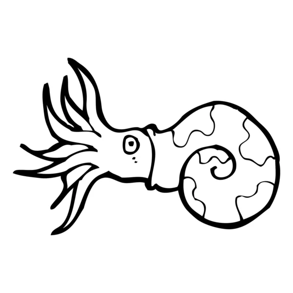 Nautilus blæksprutte tegnefilm – Stock-vektor