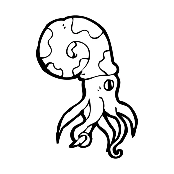 Nautilus squid cartoon — Stock Vector