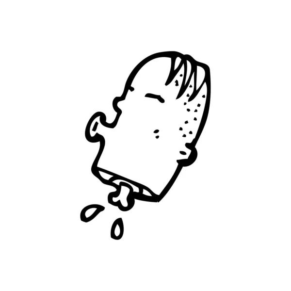 Abgehackter Kopf Karikatur — Stockvektor