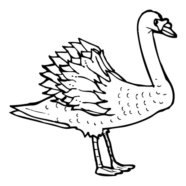 Desenho cisne — Vetor de Stock