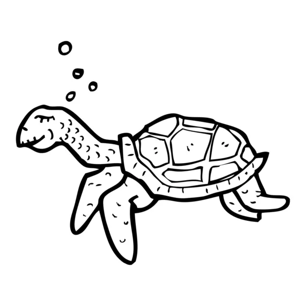 Cartoon oude zwemmen schildpad — Stockvector