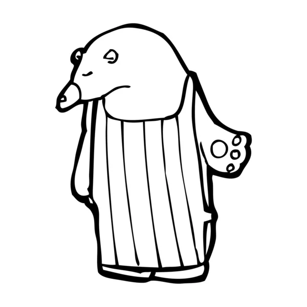 Urso dos desenhos animados em avental — Vetor de Stock