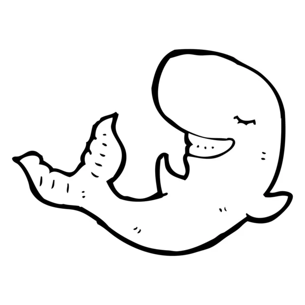 Dessin animé baleine souriante — Image vectorielle