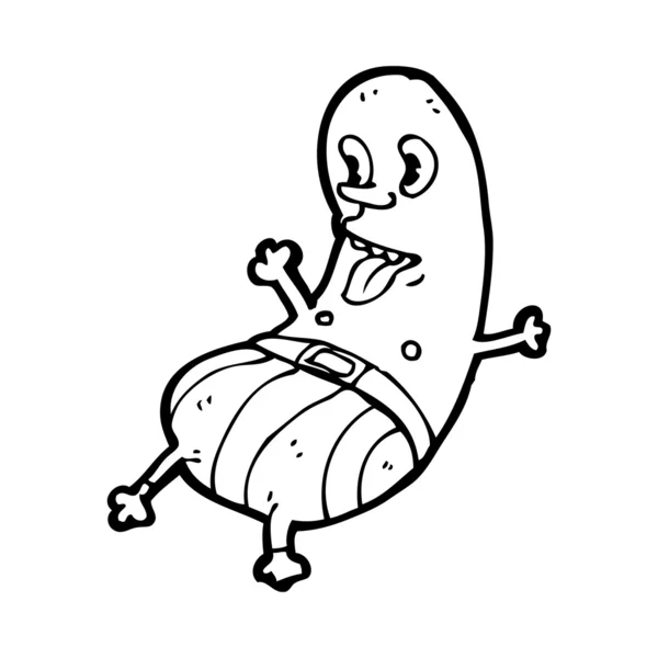搞笑豆形的男人卡通 — 图库矢量图片
