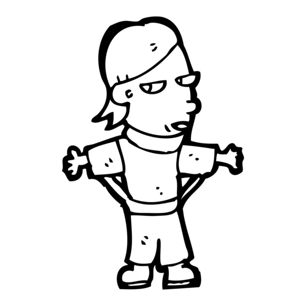Homem com braços quebrados desenhos animados — Vetor de Stock