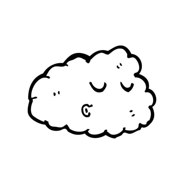 眠そうな雲の漫画 — ストックベクタ