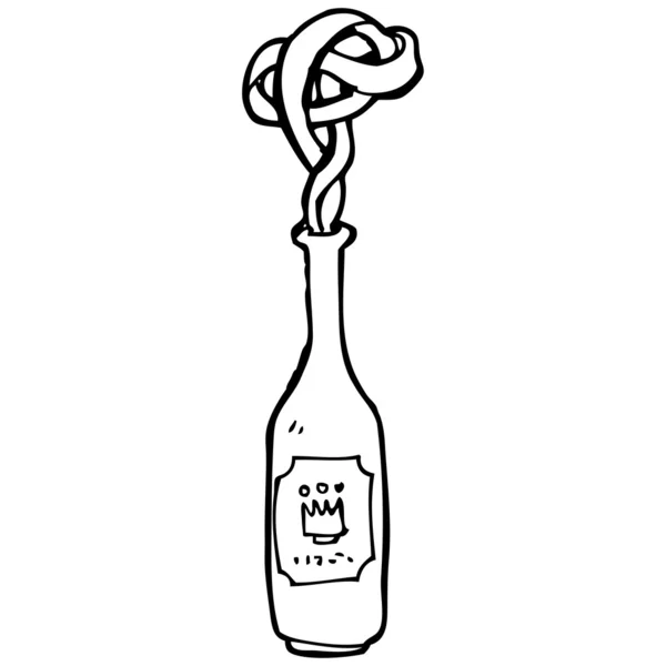 魔法のワインボトル漫画 — ストックベクタ
