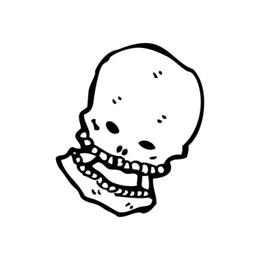karikatür komik halloween kafatası