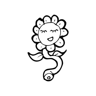 mutlu ayçiçeği karikatür