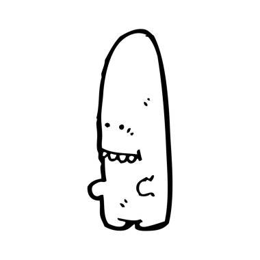 büyük kafalı canavar karikatür