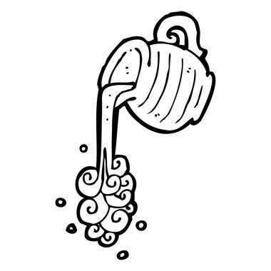 sürahi dökerek su çizgi film