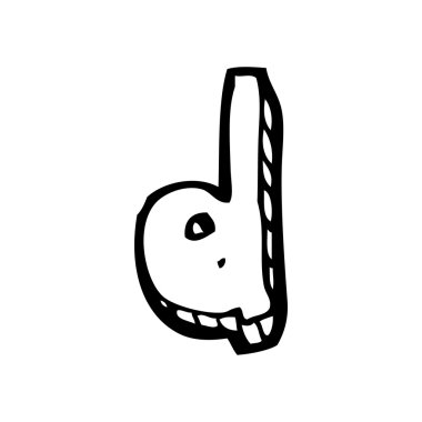 elle çizilmiş harf d